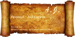 Aponyi Julianna névjegykártya