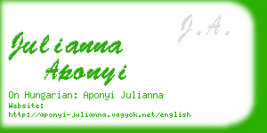 julianna aponyi business card